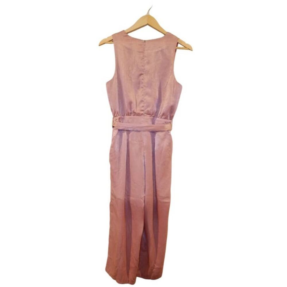 J.O.A. Satin Blush Self-Tie Jumpsuit - Picture 3 of 5